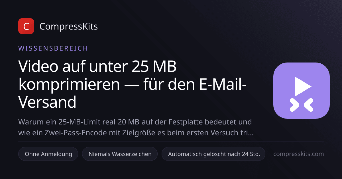 Video auf unter 25 MB komprimieren — für den E-Mail-Versand