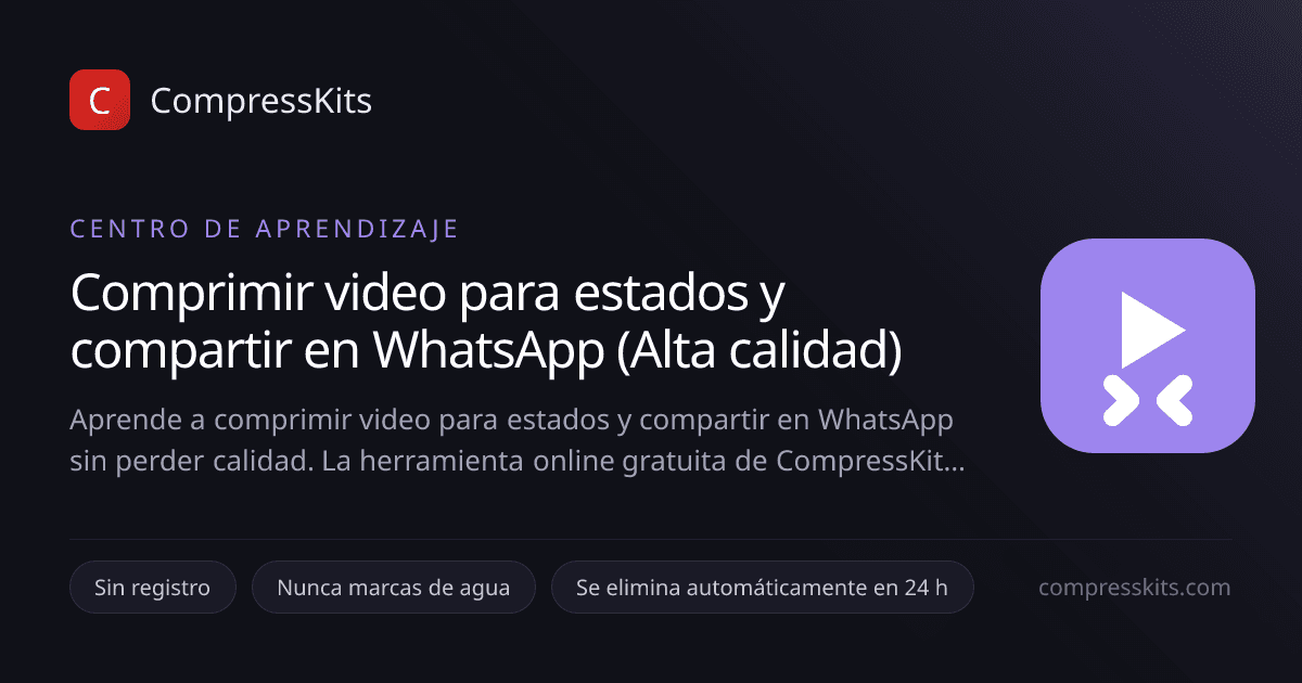 Comprimir video para estados y compartir en WhatsApp (Alta calidad)