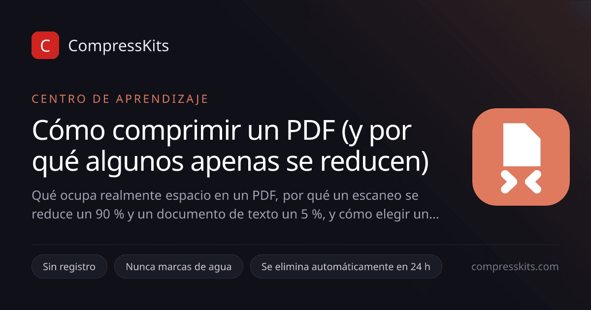 Cómo comprimir un PDF (y por qué algunos apenas se reducen)