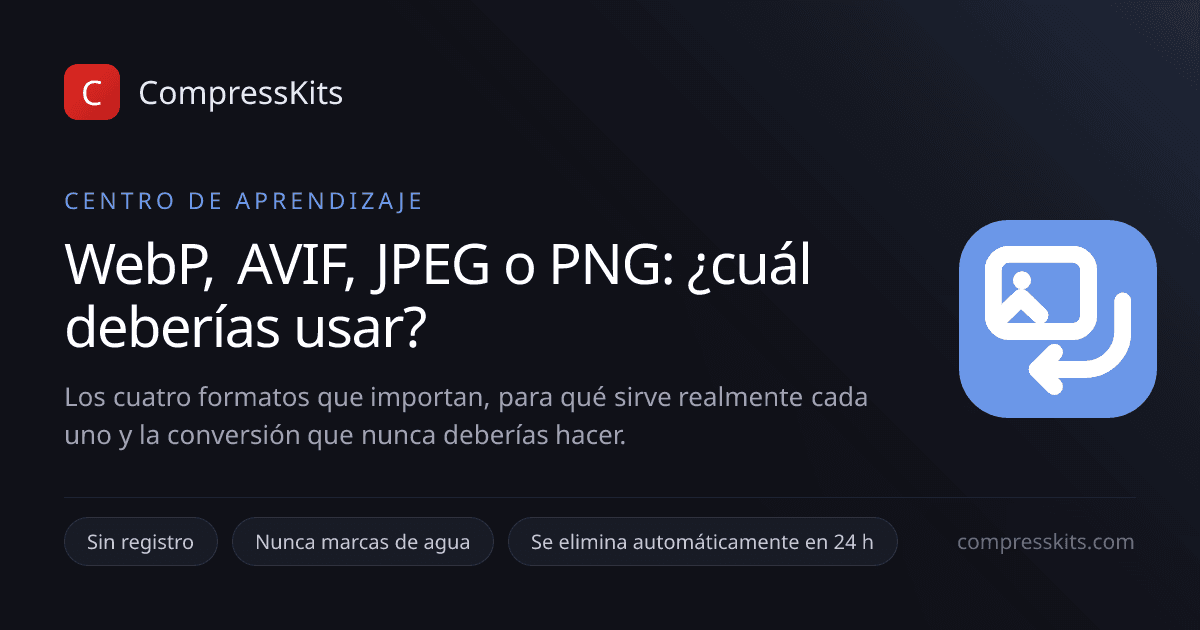 WebP, AVIF, JPEG o PNG: ¿cuál deberías usar?