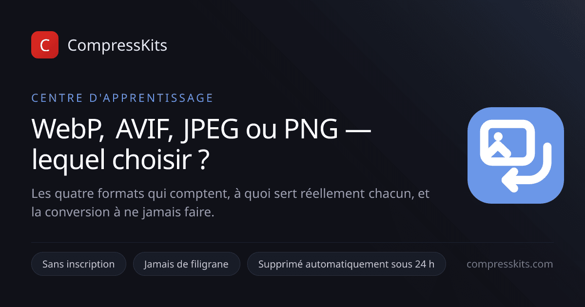 WebP, AVIF, JPEG ou PNG — lequel choisir ?