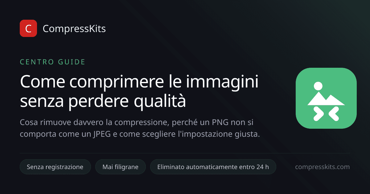 Come comprimere le immagini senza perdere qualità