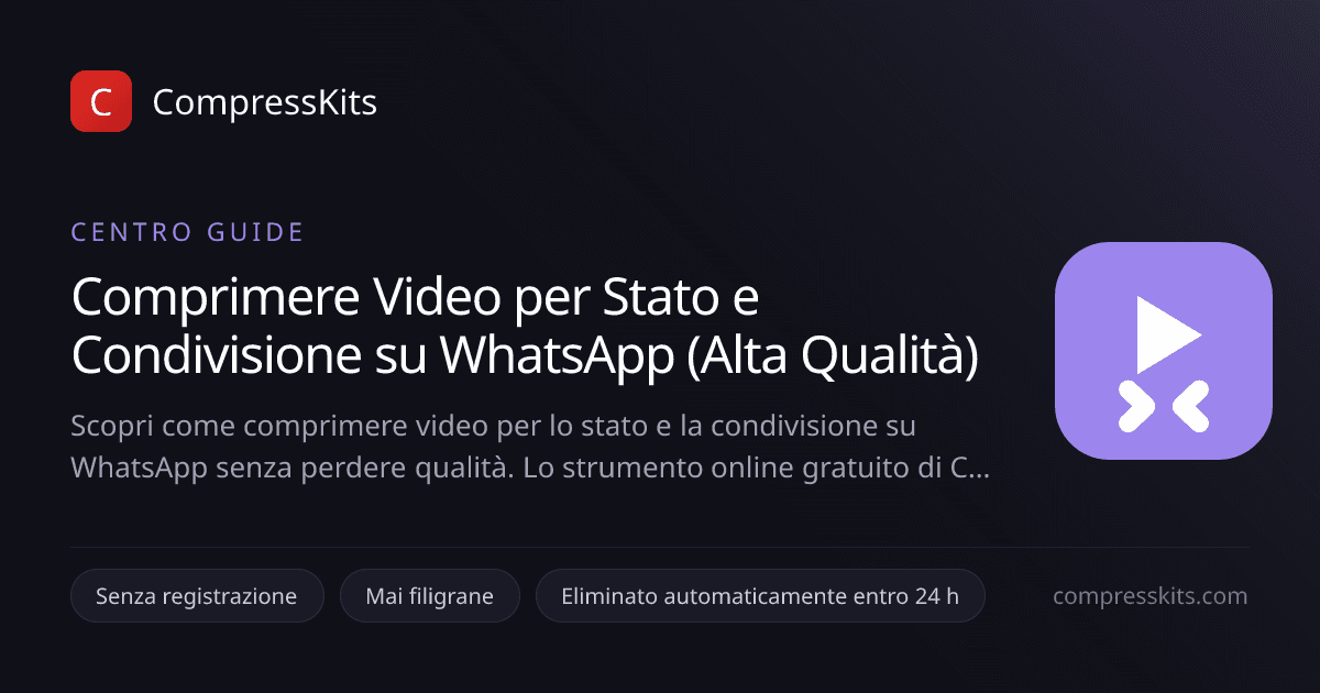 Comprimere Video per Stato e Condivisione su WhatsApp (Alta Qualità)