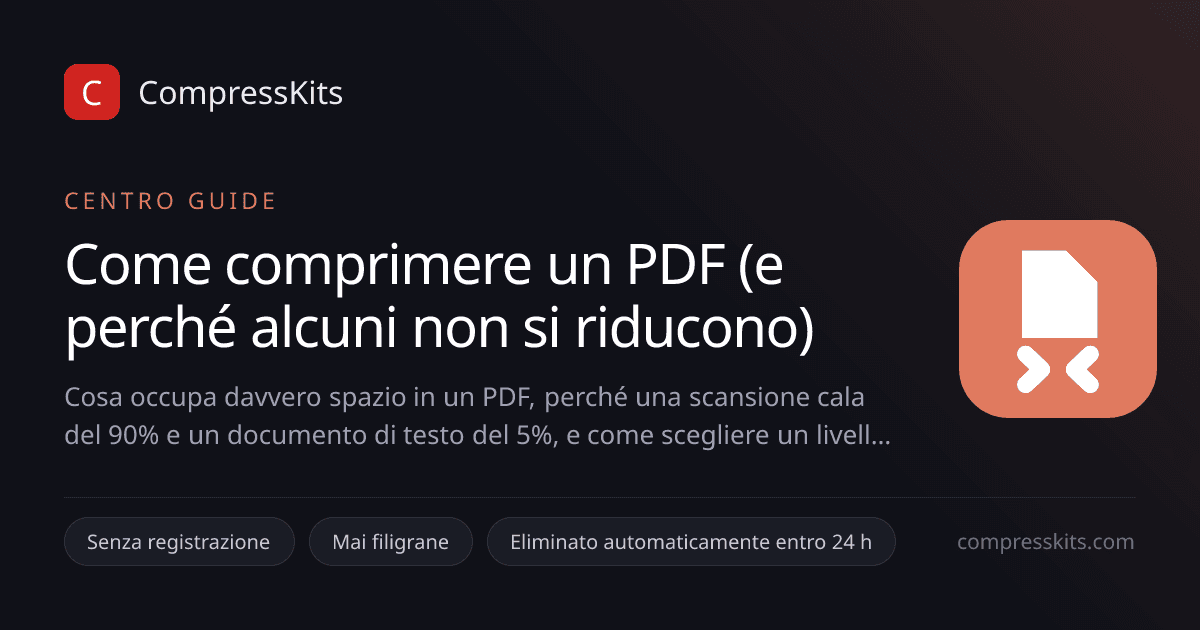 Come comprimere un PDF (e perché alcuni non si riducono)