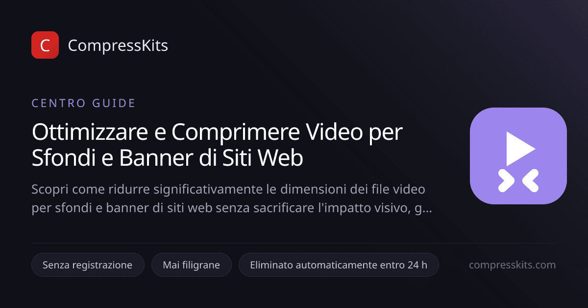 Ottimizzare e Comprimere Video per Sfondi e Banner di Siti Web