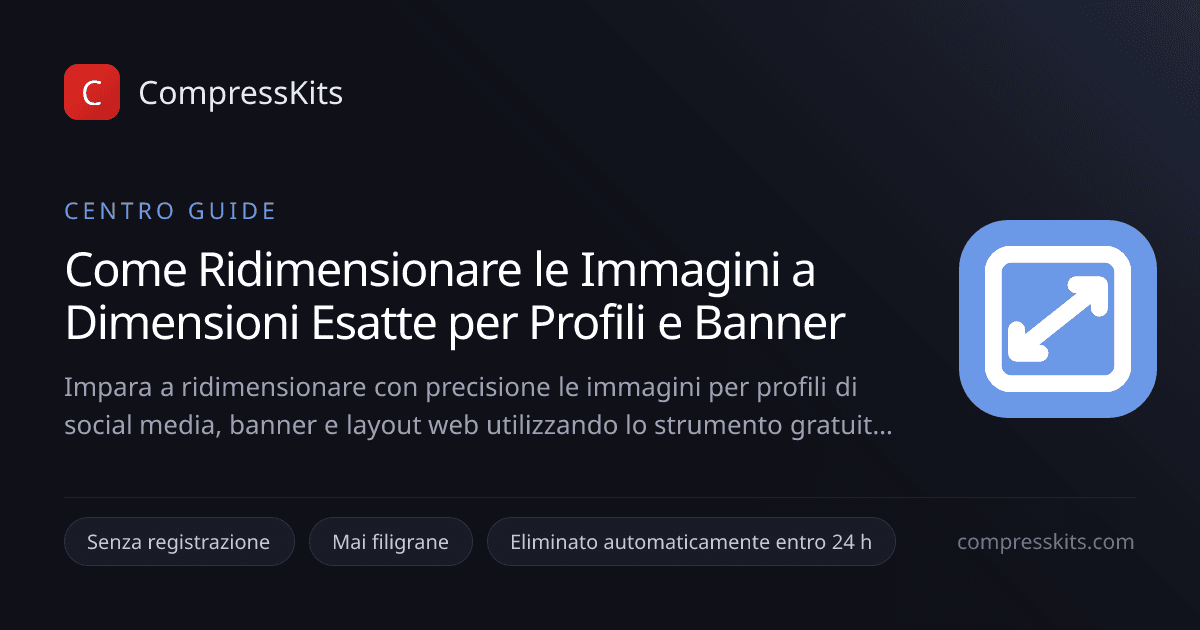 Come Ridimensionare le Immagini a Dimensioni Esatte per Profili e Banner
