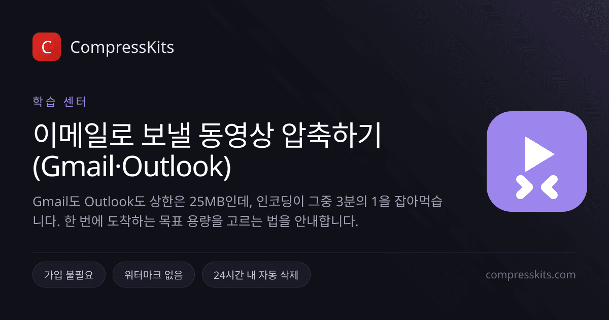 이메일로 보낼 동영상 압축하기 (Gmail·Outlook)