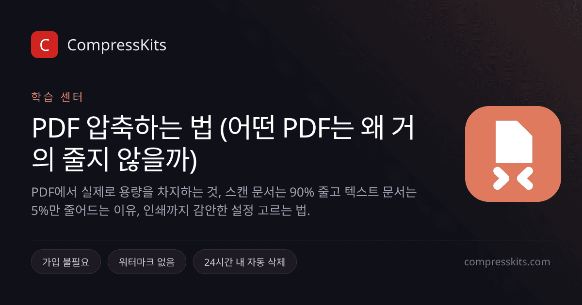 PDF 압축하는 법 (어떤 PDF는 왜 거의 줄지 않을까)