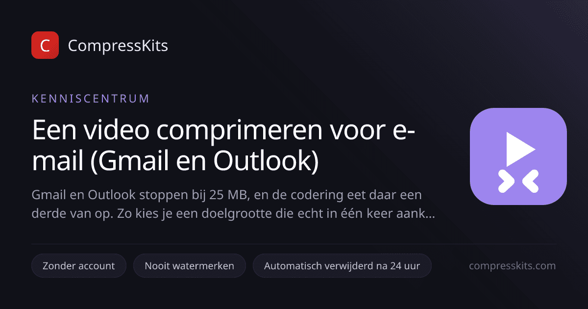 Een video comprimeren voor e-mail (Gmail en Outlook)