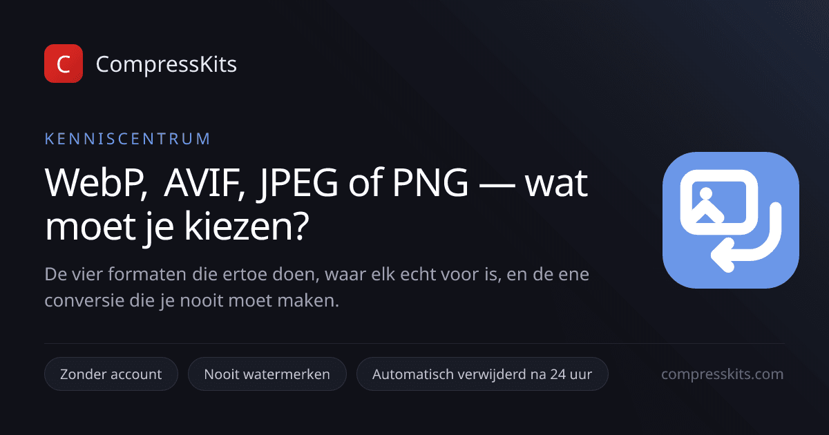 WebP, AVIF, JPEG of PNG — wat moet je kiezen?