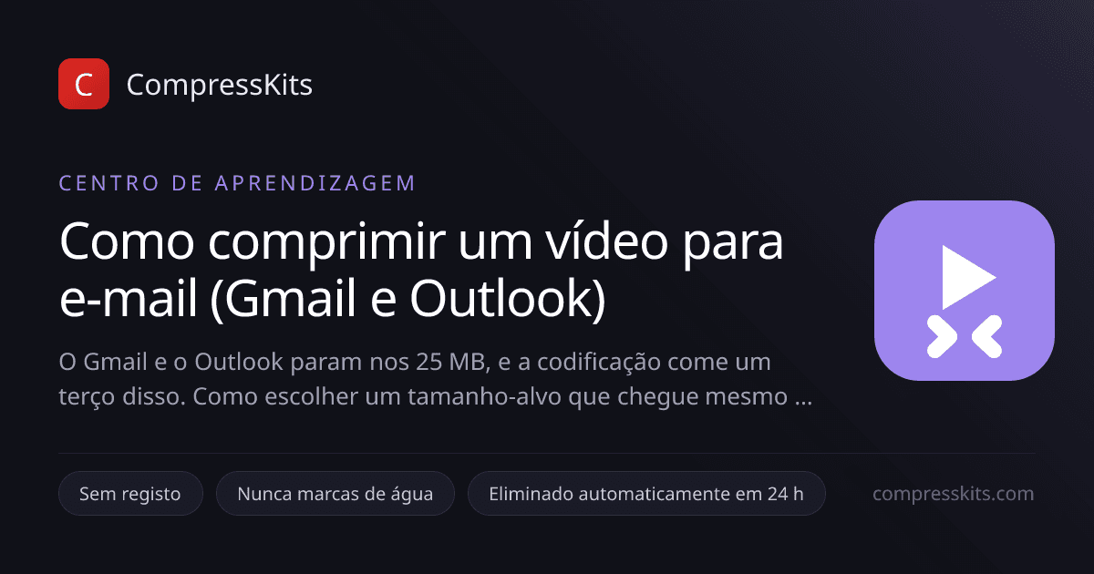 Como comprimir um vídeo para e-mail (Gmail e Outlook)