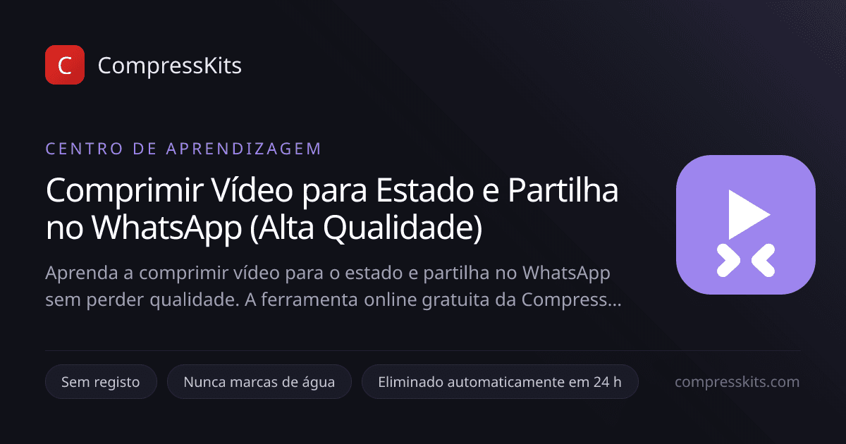 Comprimir Vídeo para Estado e Partilha no WhatsApp (Alta Qualidade)